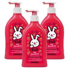 사노산 키즈 샤워앤샴푸 스트로베리, 3개, 400ml
