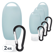 리빙헤븐 여행용 공병 90ml x 4p + 후크고리 4p 세트, 2세트, 민트