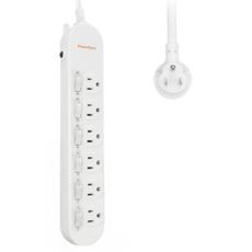 PowerSync 群加 6開6插 防突波延長線 PWS-EAS6627, 2.7m, 白色, 1個