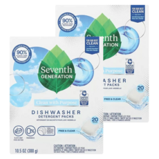 Seventh GENERATION 洗碗機專用洗碗膠囊 檸檬香 20入, 300g, 2盒