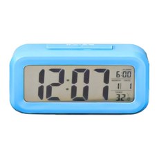 懶人多功能鬧鐘 ABS材質 寬10cm 高5.5cm 厚2.6cm, 藍色