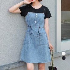 페이퍼먼츠 밴드스트링 데님 포켓 원피스 00023 빅사이즈 포함