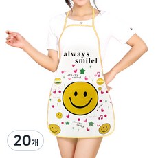 市場 Pio 廚房一次性 PVC 防水字符圍裙, 微笑, 20入