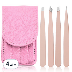 Doodle Cat 美容鑷子4件組, 粉紅色, 4套