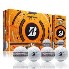 BRIDGESTONE 普利司通 E6 360度胎紋對齊低壓縮飛行距離高爾夫球 2層, 白色, 12入, 1個