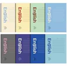 Tamsaa 透明簡潔線圈英文筆記本, 混合顏色, 8個