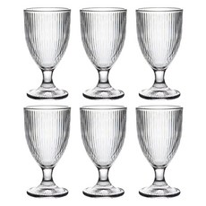 잇어스 글라스 파티 고블렛 플리츠 220ml, 투명, 6개