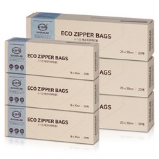 SUGARLAB 環保拉鍊袋 大 3入 + 中 3入, 混合, 20個, 1套