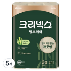 크리넥스 밤부케어 화장지, 25m, 24개입, 5개