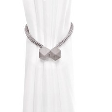 磁吸窗簾扣 繩子長45cm 方頭球寬2.5cmx2.5cm 總長約47cm, 銀色, 10個