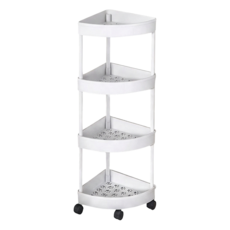 浴室落地置物架 03 三角 4層, 白色, 1個