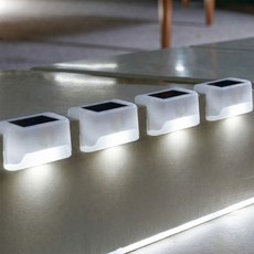 루아즈 밝은 태양광 LED 계단 조명 야외정원등 흰색 4p, 흰색 + 백색