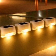 루아즈 밝은 태양광 LED 계단 조명 야외정원등 흰색 4p, 흰색 + 전구색