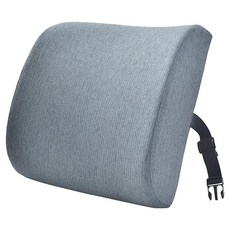 記憶棉護腰靠枕 棉麻面料 人體工學設計, 33 x 32 x 10cm, 深灰