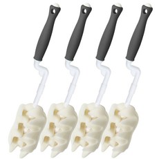 Hi-B 高級嬰兒奶瓶清洗刷旋轉式, 4入, 灰色