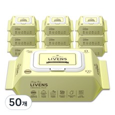 리벤스 오리지널 플러스 도톰한 저자극 아기물티슈 엠보싱 캡형, 55g, 100매, 50세트