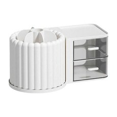 二合一旋轉抽屜收納盒 23.5 x 13.5 x 10cm, 白色, 1個