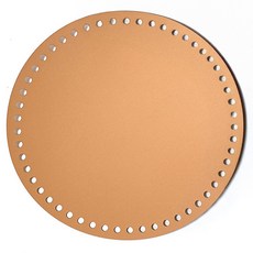 니뜨 원형 인조가죽 가방바닥 중 17 x 17 cm, 카멜, 1개