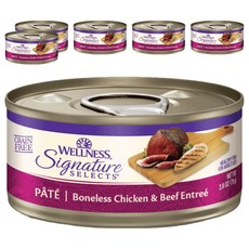 WELLNESS 寵物健康 SS 名廚特選主食罐 貓用, 鮮雞肉泥 + 牛肉泥, 79g, 6罐