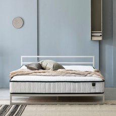 지누스 베이직 하이브리드 스프링 매트리스 + 트리샤 헤드보드 프레임 방문설치, 25cm