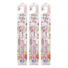 收納王妃 Hello Kitty 凱蒂貓 兒童牙刷 KT-1624-1, 花朵, 1入, 3支