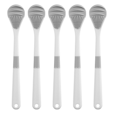 RETRO BUBBLE Premium 3合1按摩清潔舌苔刷 附無痕掛架 雪花白, 5個, 20g