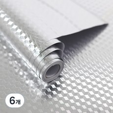 탐사 도톰한 기름때방지 알루미늄 주방 시트지, 6개