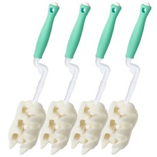 Hi-B 高級嬰兒奶瓶清洗刷旋轉式, 4入, 薄荷綠