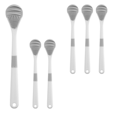 RETRO BUBBLE Premium 3合1按摩清潔舌苔刷 附無痕掛架 雪花白, 6個, 20g