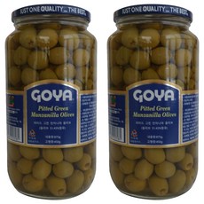 Goya 大容量裝綠色 Manzaniya 橄欖, 875g, 2個