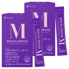 한미양행 콜라겐 뮤신 글루타치온 30p, 90g, 2개