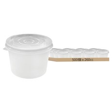 PP淋膜紙空白紙湯杯 可微波 260cc + 湯杯蓋 透明色, 500組