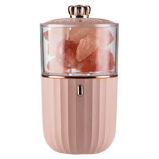 E.B.MADE 喜馬拉雅水晶鹽石香薰淨化七彩小夜燈, 淡雅粉