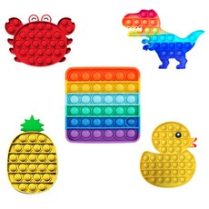 泡泡按壓玩具5入組, 混色