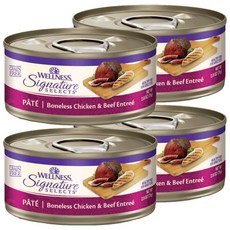 WELLNESS 寵物健康 SS 名廚特選主食罐 貓用, 鮮雞肉泥 + 牛肉泥, 79g, 4罐