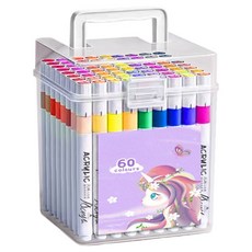 防水水彩壓克力麥克筆, 1套, 60色