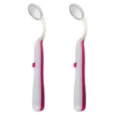모리의집 가정용 치아 확인 거울 LED 치아경 분홍, 2개