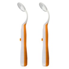 모리의집 가정용 치아 확인 거울 LED 치아경 오렌지, 2개