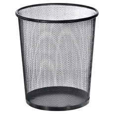工業風垃圾桶 Set 2 簡潔網狀設計 金屬材質, 28 x 21 x 27cm, 黑色, 2個