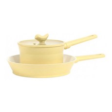 Buderus 快樂鳥美型陶瓷厚底不沾鍋三件組, 本體 + 把手 + 鍋蓋, 暖心黃, 1組
