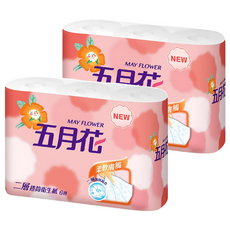 五月花 小捲筒式衛生紙 270張, 11cm, 6捲, 2袋
