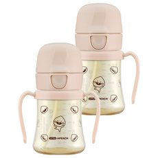 그로미미 카카오프렌즈 PPSU 빨대컵, 200ml, 2개, 스윗피치