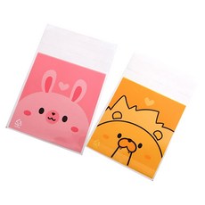 動物餅乾袋 小號組合 兔子 100入 + 獅子 100入, 1套