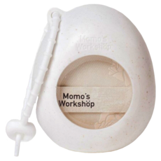 MoMo's Workshop 毛吉吉 玫瑰系列棉花糖氣墊粉撲2件組 蛋形 附收納盒, 緞光白, 1組