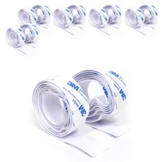 E.T.SHOP 大型魔鬼氈膠帶 公母一組 白色 25mm x 1m, 6套