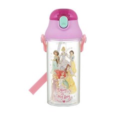Skater 吸管型定量飲水壺, 迪士尼公主 透明色, 480ml, 1個