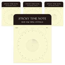 PLEPIC 黏貼時間便條紙, 01鬧鐘黃, 4個