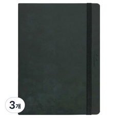 Bfancy My Day 精裝硬殼可彎折綁帶萬年手帳, 黑色, 3個