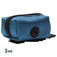 반려동물 배변봉투 케이스 + 풉백 생분해 리필 세트, 다크블루, 3세트