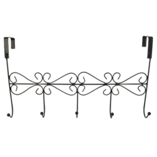 門後掛鉤宮廷 五鉤 免釘安裝, 黑色, 3個